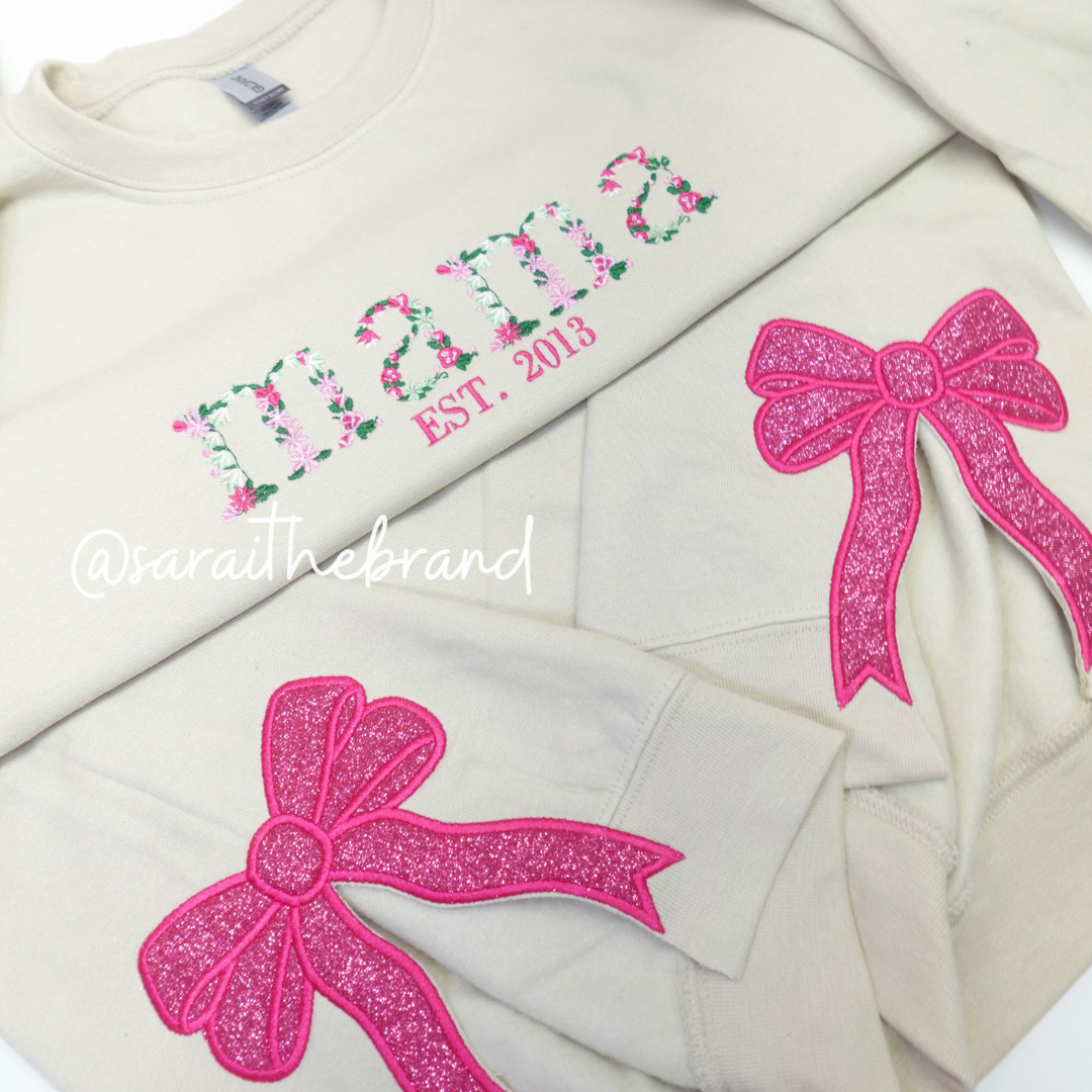 Floral Side Bow Sweatshirt