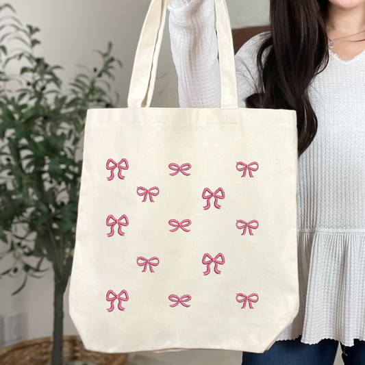 Bows Canvas Tote